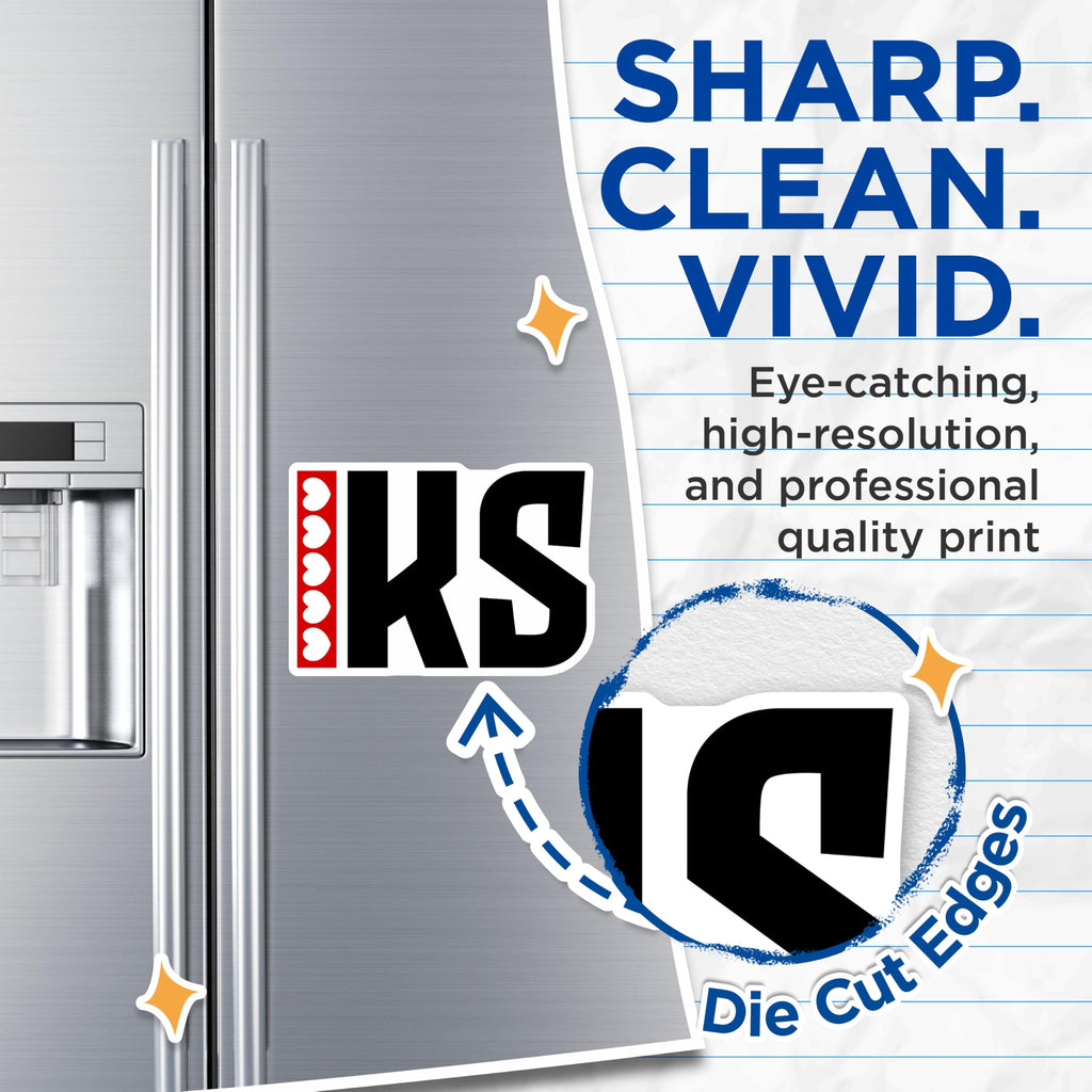 (2 Pack) IKS Magnets - Bold Graphic Design Magnet - Statement Magnets for Fridge - 5" On Longest Side - Premium Magnet - for Cars, Refrigerators, Toolboxes, Lockers - Made in USA - MAG17903