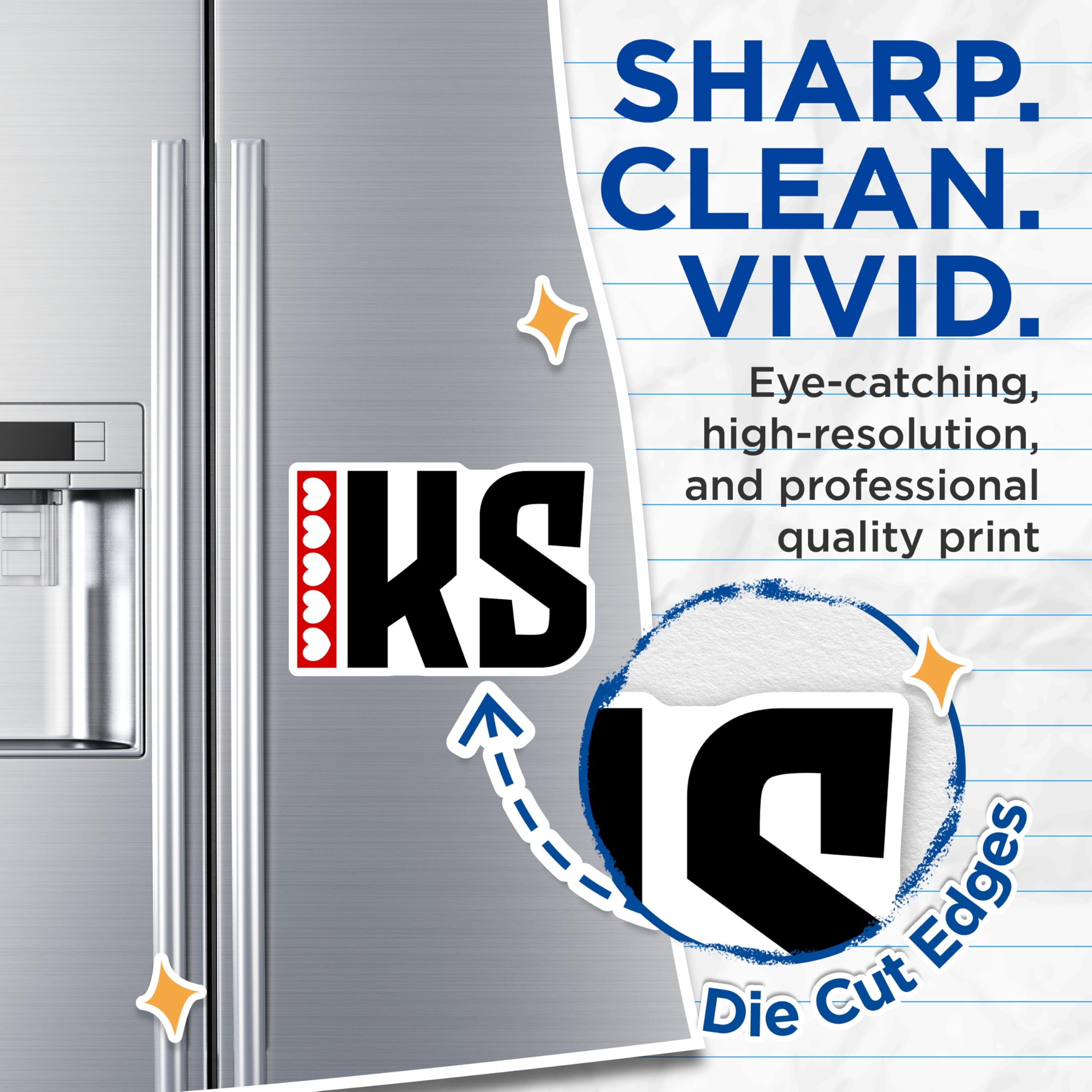 (2 Pack) IKS Magnets - Bold Graphic Design Magnet - Statement Magnets for Fridge - 5" On Longest Side - Premium Magnet - for Cars, Refrigerators, Toolboxes, Lockers - Made in USA - MAG17903