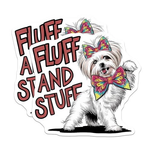 (2 Pack) Fluff and Stuff Stickers - 5" On Longest Side - Sticks to Smooth Flat Surfaces - Made in USA - BMCS8520 - BMCS8520