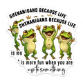 (2 Pack) Shenanigans Frogs Magnets - Funny Frog Quote - Playful Animal Decor - Refrigerator Locker Accent - 5 Inches On Longest Side - Thick Durable Magnet - Made in USA - MAG36525