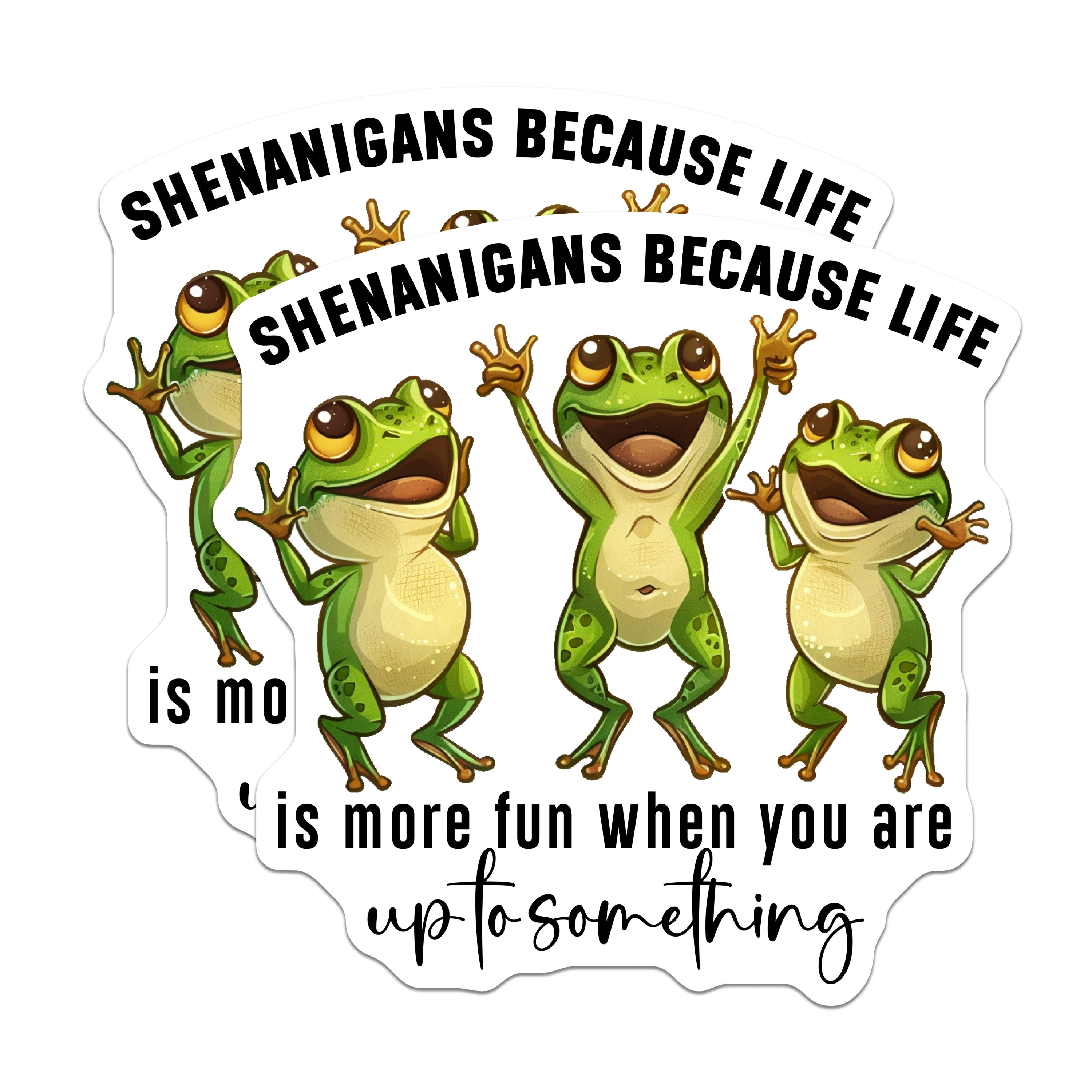 (2 Pack) Shenanigans Frogs Magnets - Funny Frog Quote - Playful Animal Decor - Refrigerator Locker Accent - 5 Inches On Longest Side - Thick Durable Magnet - Made in USA - MAG36525