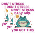 (3 Pack) Frog Laptop Decals - Dont Stress Baby Girl - You Got This Decal - 3 Inches On Longest Side - Easy Peel & Apply - Made in USA - 3MCS4392