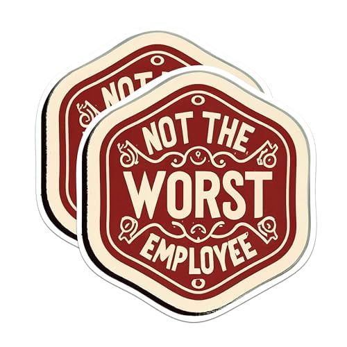 (2 Pack) Not The Worst Employee Magnets - Funny Magnet for Employee Coworker - 5" On Longest Side - Premium Magnet - for Cars, Refrigerators, Toolboxes, Lockers - Made in USA - MAG1668