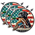 (3 Pack) Labrador Retriever Hunting Decals - Duck Decals - USA Flag Decals - 3 Inches On Longest Side - Easy Peel & Apply - Made in USA - 3MCS0968