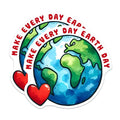 (2 Pack) Make Every Day Earth Day Stickers - Eco Friendly Stickers - Planet Earth Stickers - 5" On Longest Side - Sticks to Smooth Flat Surfaces - Made in USA - BMCS9753