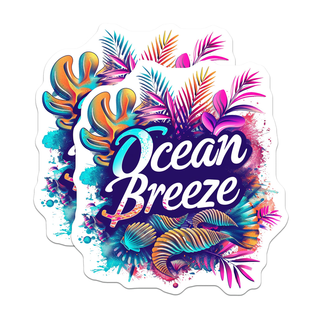 (2 Pack) Ocean Breeze Magnets - Tropical Beach Decor - Summer Vacation Vibes - Coastal Fridge Locker Accent - 5 Inches On Longest Side - Thick Durable Magnet - Made in USA - MAG39588