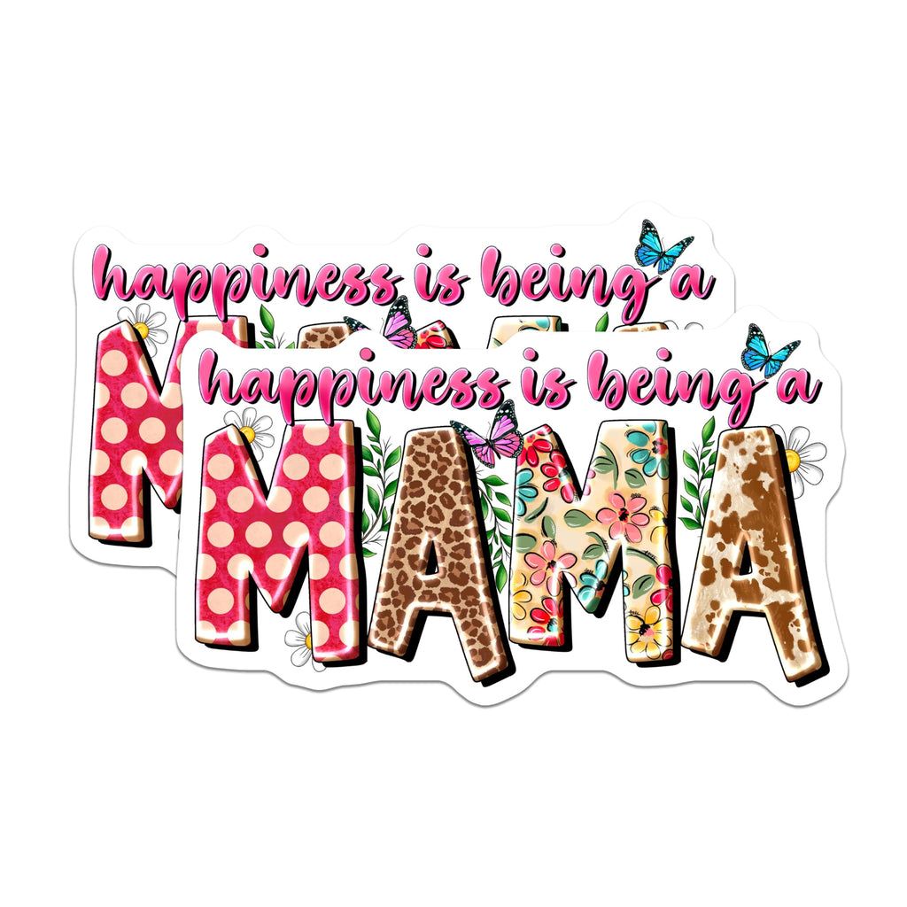 (2 Pack) Mama Refrigerator Magnets - Mom Life Leopard Floral Cow Print - Eclectic Kitchen Decor - 5 Inches On Longest Side - Thick Durable Magnet - Made in USA - MAG28104