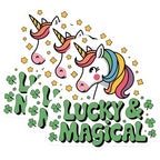 (3 Pack) Unicorn Decals - Lucky Magical Decal - Rainbow Unicorn - St Patricks Day - Laptop Decal - 3 Inches On Longest Side - Easy Peel & Apply - Made in USA - 3MCS2695