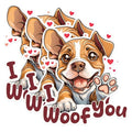 (3 Pack) Dog Love Decals - I Woof You - Puppy Heart Stickers - 3 Inches On Longest Side - Easy Peel & Apply - Made in USA - 3MCS1234