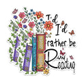 (2 Pack) Book Lover Stickers - I'd Rather Be Reading Stickers - Literary Quote Stickers - 5" On Longest Side - Sticks to Any Smooth Flat Surface - Made in USA - BMCS2918