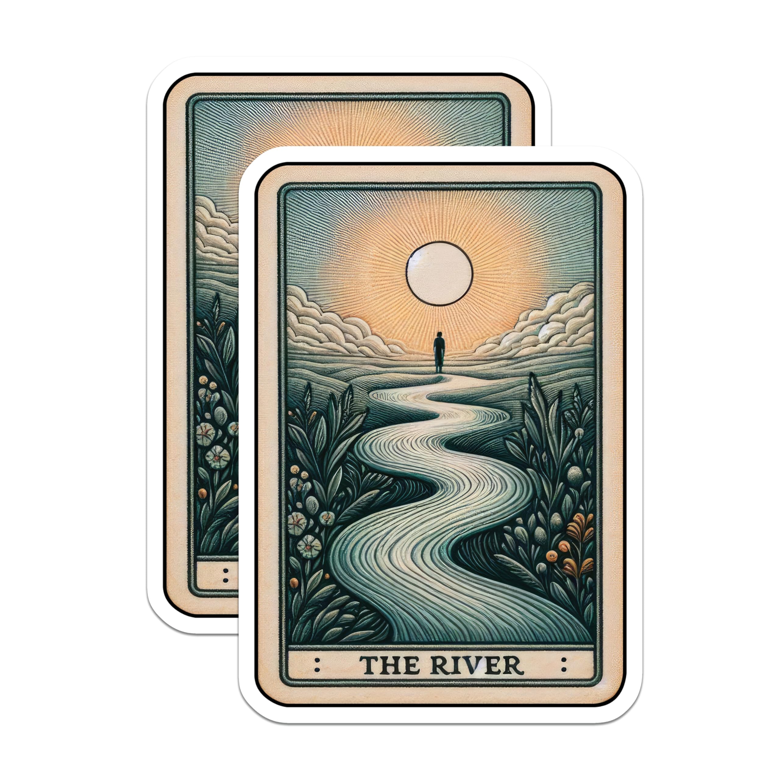 (2 Pack) The River Journey Magnets - Flowing Path Spiritual Art - Nature Contemplation Decor - 5 Inches On Longest Side - Thick Durable Magnet - Made in USA - MAG21496
