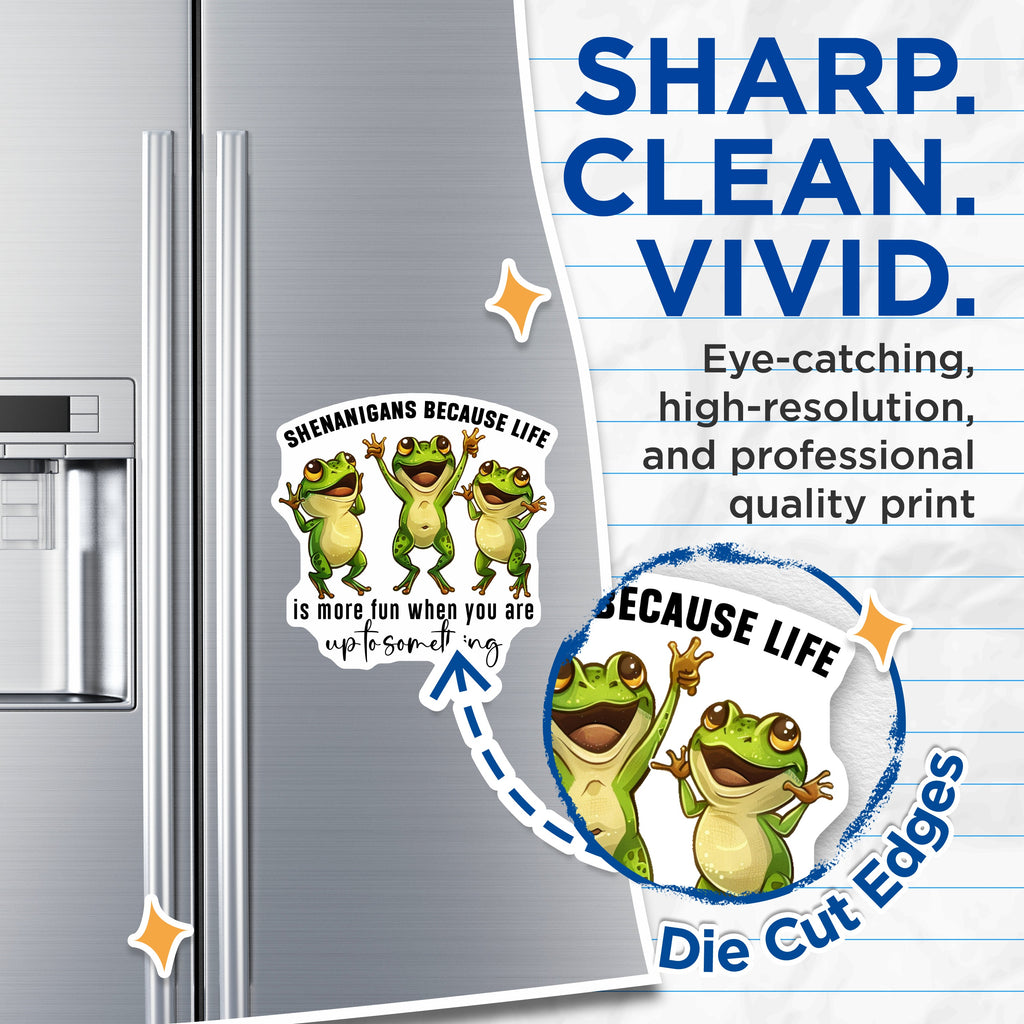 (2 Pack) Shenanigans Frogs Magnets - Funny Frog Quote - Playful Animal Decor - Refrigerator Locker Accent - 5 Inches On Longest Side - Thick Durable Magnet - Made in USA - MAG36525
