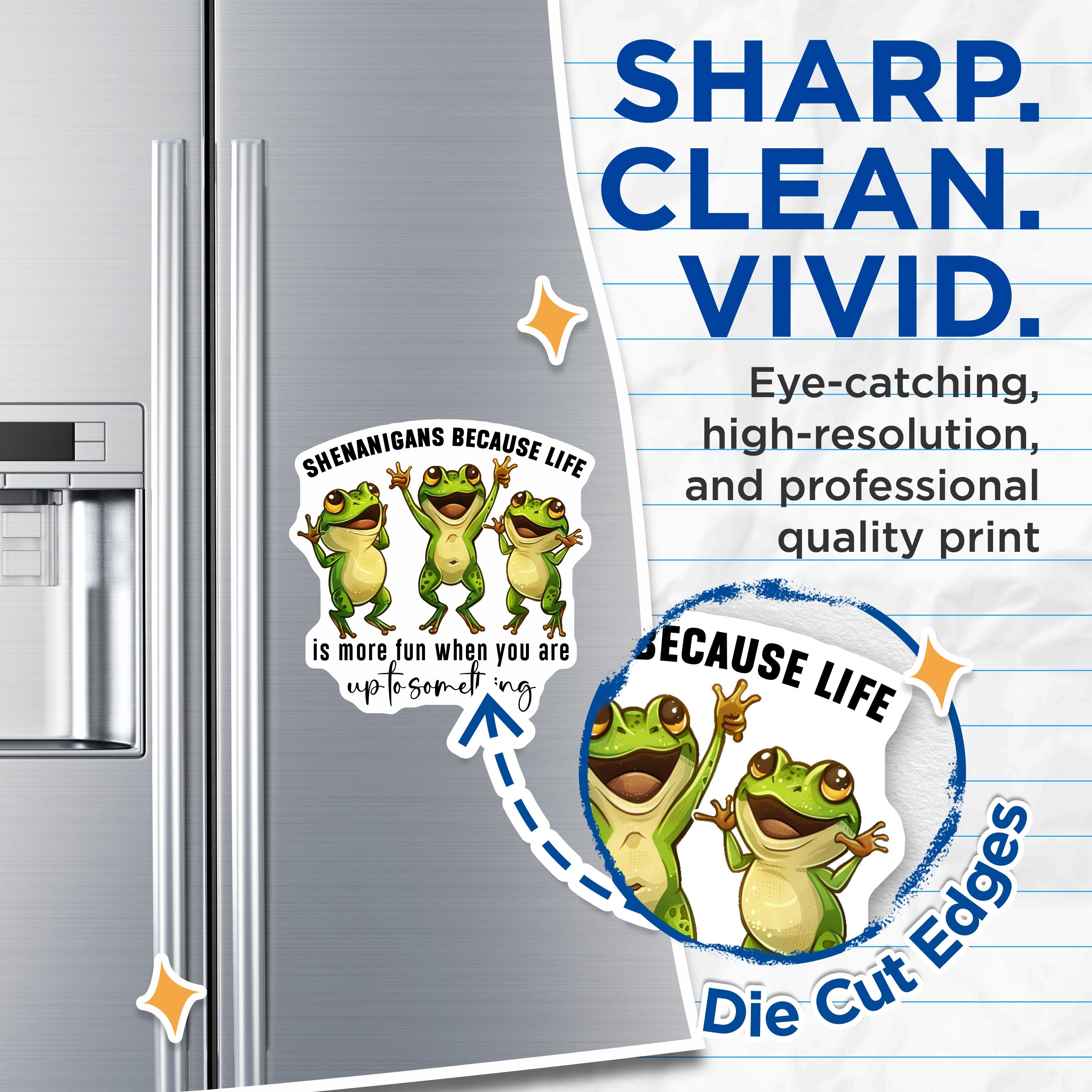 (2 Pack) Shenanigans Frogs Magnets - Funny Frog Quote - Playful Animal Decor - Refrigerator Locker Accent - 5 Inches On Longest Side - Thick Durable Magnet - Made in USA - MAG36525