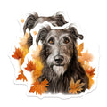 (2 Pack) Scruffy Dog Autumn Magnets - Pet Lover Fridge Art - Cozy Home Kitchen Locker - 5 Inches On Longest Side - Thick Durable Magnet - Made in USA - MAG30286