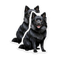 (2 Pack) Black Fluffy Dog Magnets - Cute Pet Lover Decor - Happy Canine Art for Refrigerator Home Decor - 5 Inches On Longest Side - Thick Durable Magnet - Made in USA - MAG27825