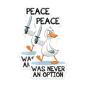 (2 Pack) Peace was Never an Option Stickers - Funny Duck Meme Stickers - Angry Duck Stickers for Laptop Car Water Bottle - 5" On Longest Side - Sticks to Smooth Flat Surfaces- Made in USA - BMCS3311