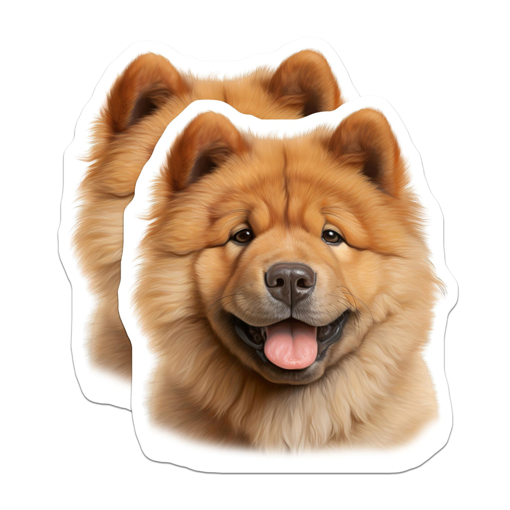 (2 Pack) Chow Chow Dog Magnets - Cute Fluffy Pet Owner Decor - Dog Mom Dad Appliance Fridge Locker Art - 5 Inches On Longest Side - Thick Durable Magnet - Made in USA - MAG30216
