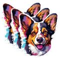 (3 Pack) Corgi Dog Decals - Colorful Animal Laptop Decal - Pet Lover Gifts - 3 Inches On Longest Side - Easy Peel & Apply - Made in USA - 3MCS0689