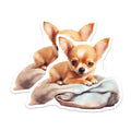(2 Pack) Chihuahua Dog Magnets - Cute Puppy Illustration - Pet Lover Decorations - 5" On Longest Side - Premium Magnet - for Cars, Refrigerators, Toolboxes, Lockers - Made in USA - MAG16470