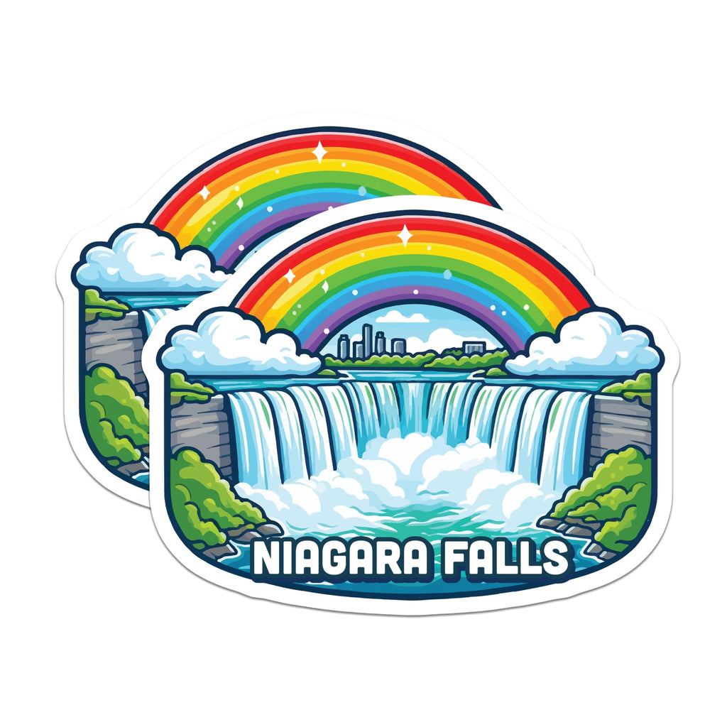 (2 Pack) Niagara Falls Magnets - Rainbow Scenic View - Travel Landmark Souvenir - 5 Inches On Longest Side - Thick Durable Magnet - Made in USA - MAG19860