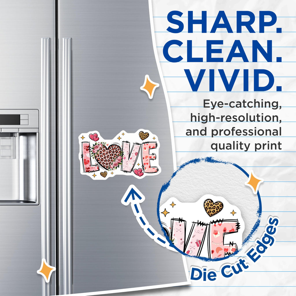 (2 Pack) Love Design Magnets - Hearts and Roses - Decorative Home and Office Magnet - 5" On Longest Side - Premium Magnet - for Cars, Refrigerators, Toolboxes, Lockers - Made in USA - MAG15630