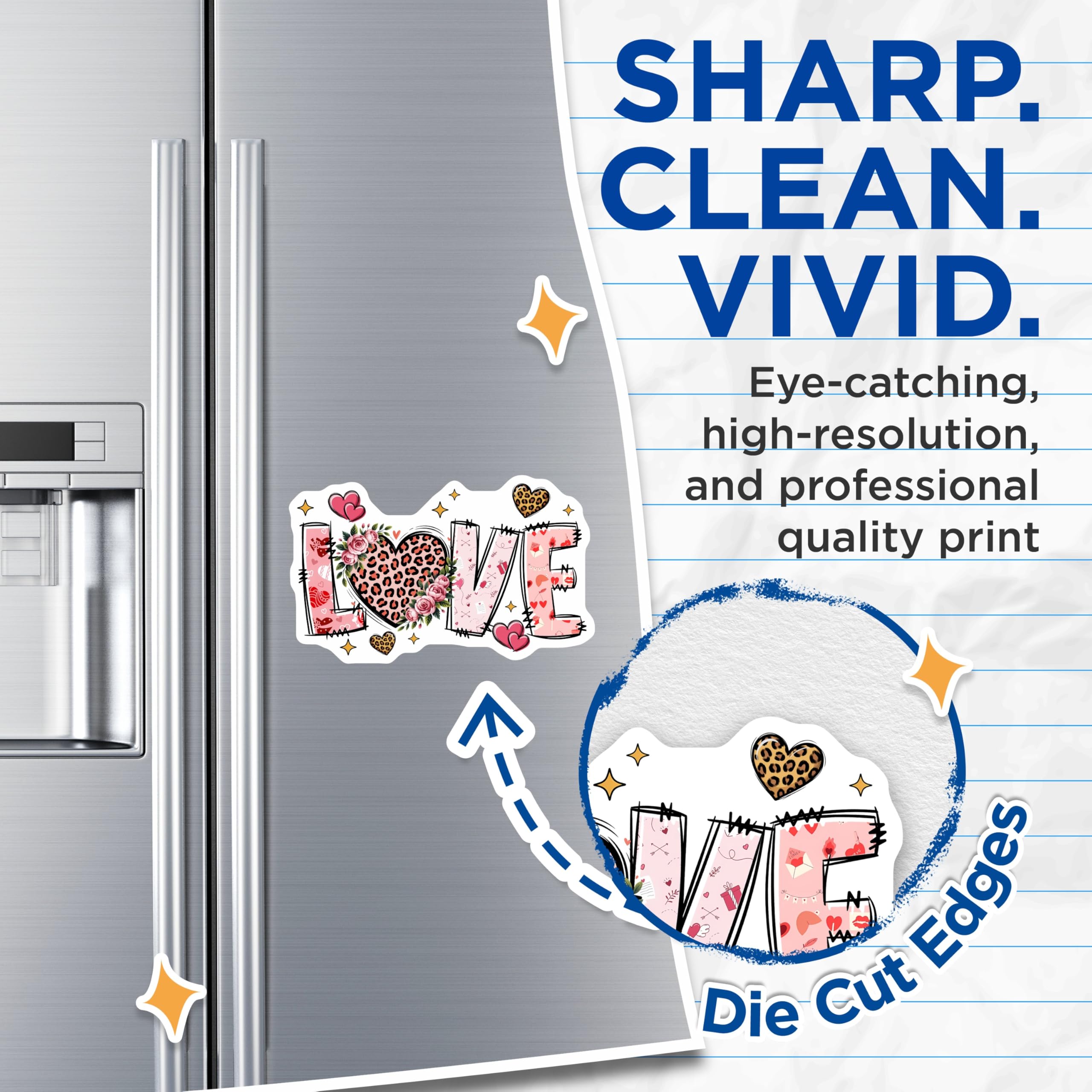 (2 Pack) Love Design Magnets - Hearts and Roses - Decorative Home and Office Magnet - 5" On Longest Side - Premium Magnet - for Cars, Refrigerators, Toolboxes, Lockers - Made in USA - MAG15630