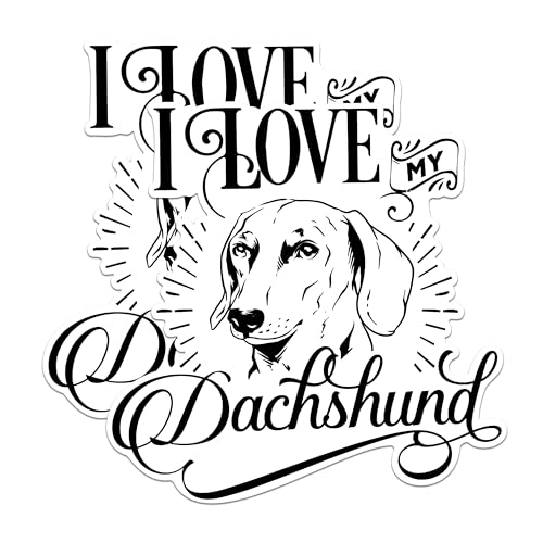 (2 Pack) I Love My Dachshund Magnets - Dog Breed Magnets for Car - Cute Animal Magnets for Refrigerator- 5" On Longest Side - for Fridges, Toolboxes, Cars - Made in USA - MAG2966