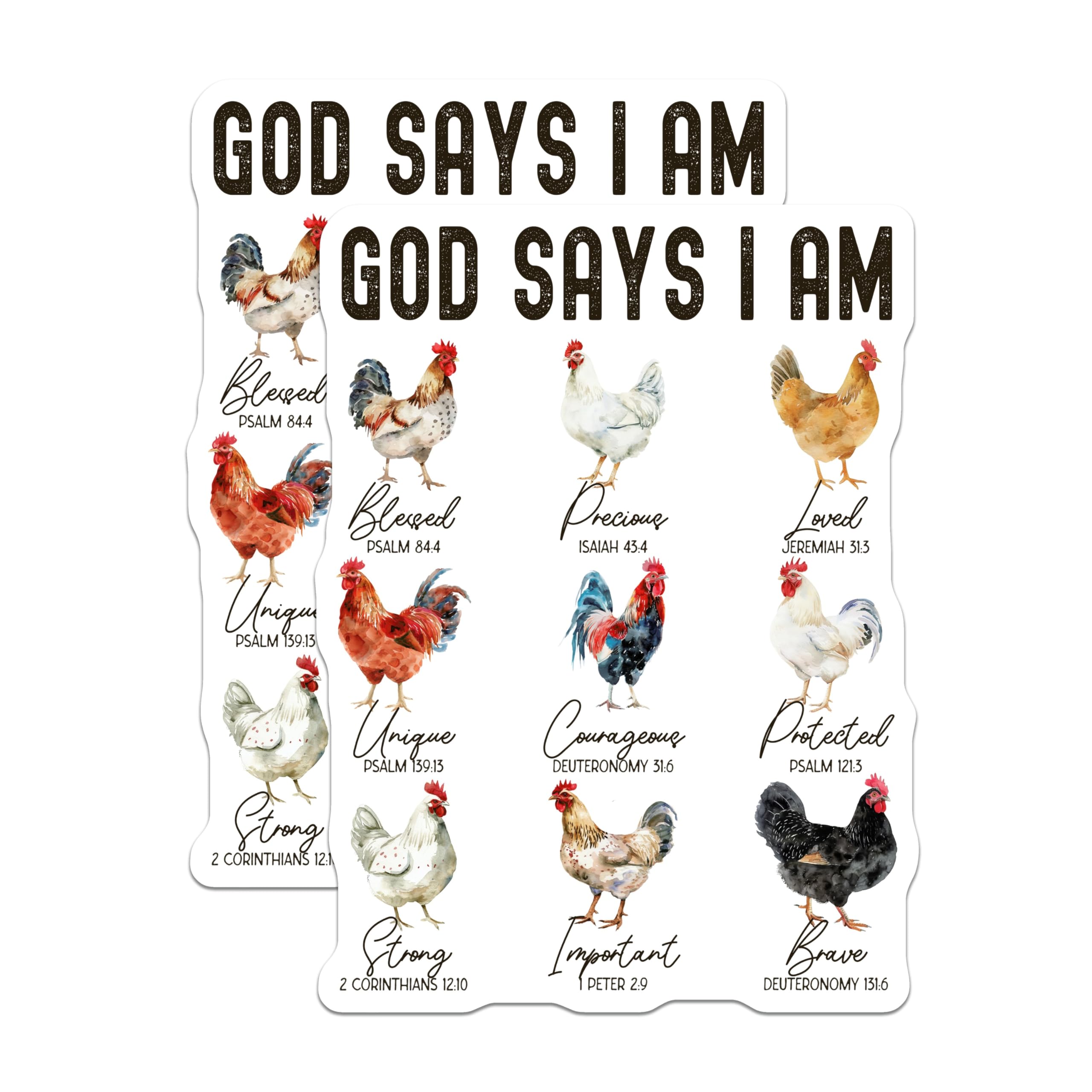 (2 Pack) God Says I Am Magnets - Christian Kitchen Decor - Farmhouse Bible Verse Refrigerator Affirmation Set - 5 Inches On Longest Side - Thick Durable Magnet - Made in USA - MAG25373