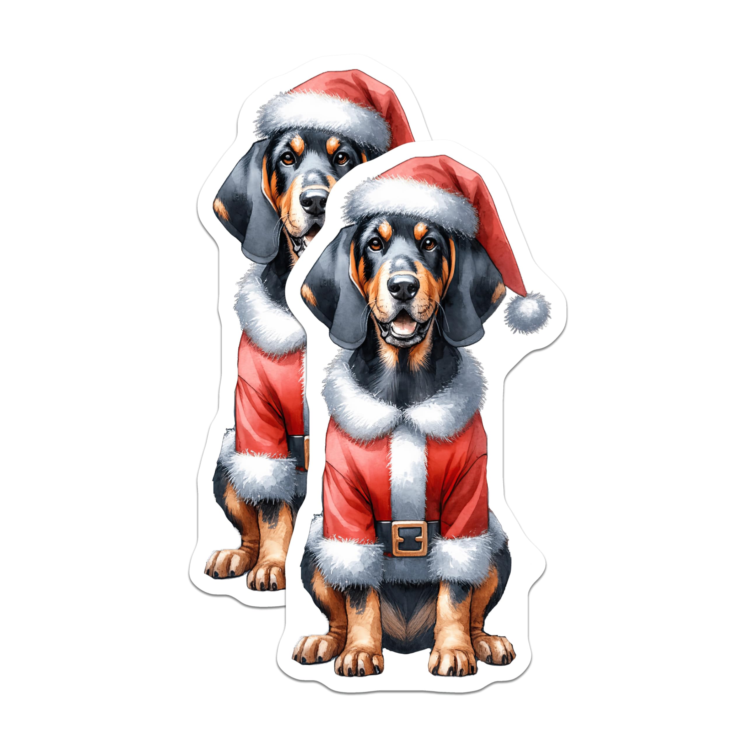 (2 Pack) Christmas Dog Magnets - Santa Claus Hound - Festive Pet Decor - Holiday Kitchen Accents - 5 Inches On Longest Side - Thick Durable Magnet - Made in USA - MAG26217
