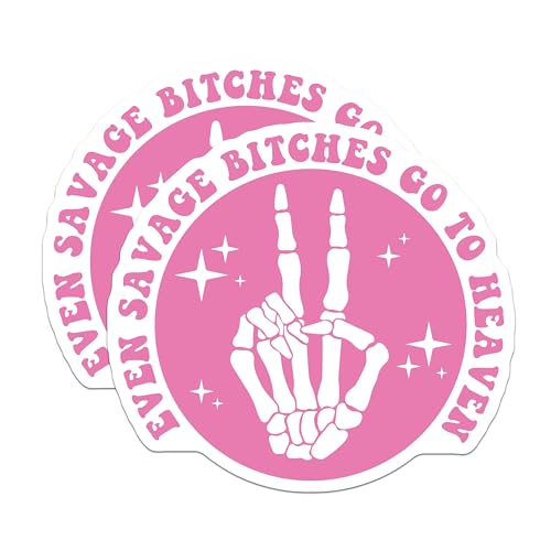(2 Pack) Even Savage Bitches Go to Heaven Magnets Magnets - Gothic Home Decor - 5" On Longest Side - Made in USA - Sticks to Refrigerators & Metal Surfaces - MAG8490