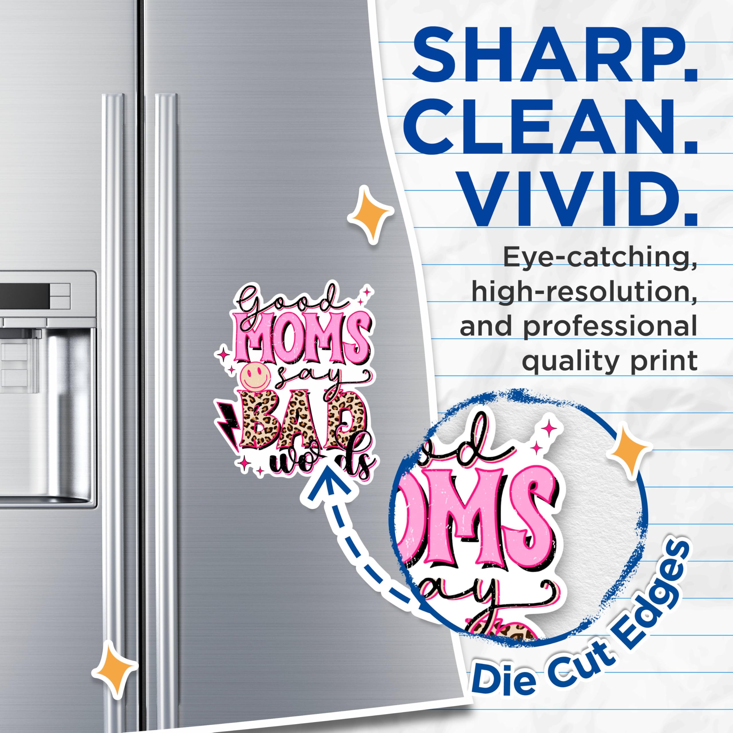 (2 Pack) Good Moms Say Bad Words Magnets - Funny Mom Quote Magnets - Mom Humor Magnets - Mother's Day Magnets- 5" On Longest Side - for Fridges, Toolboxes, Cars - Made in USA - MAG2946