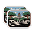 (2 Pack) Tallahassee Florida Magnets - State Capital Souvenir - Retro Travel Decor - 5" On Longest Side - Premium Magnet - for Cars, Refrigerators, Toolboxes, Lockers - Made in USA - MAG18062