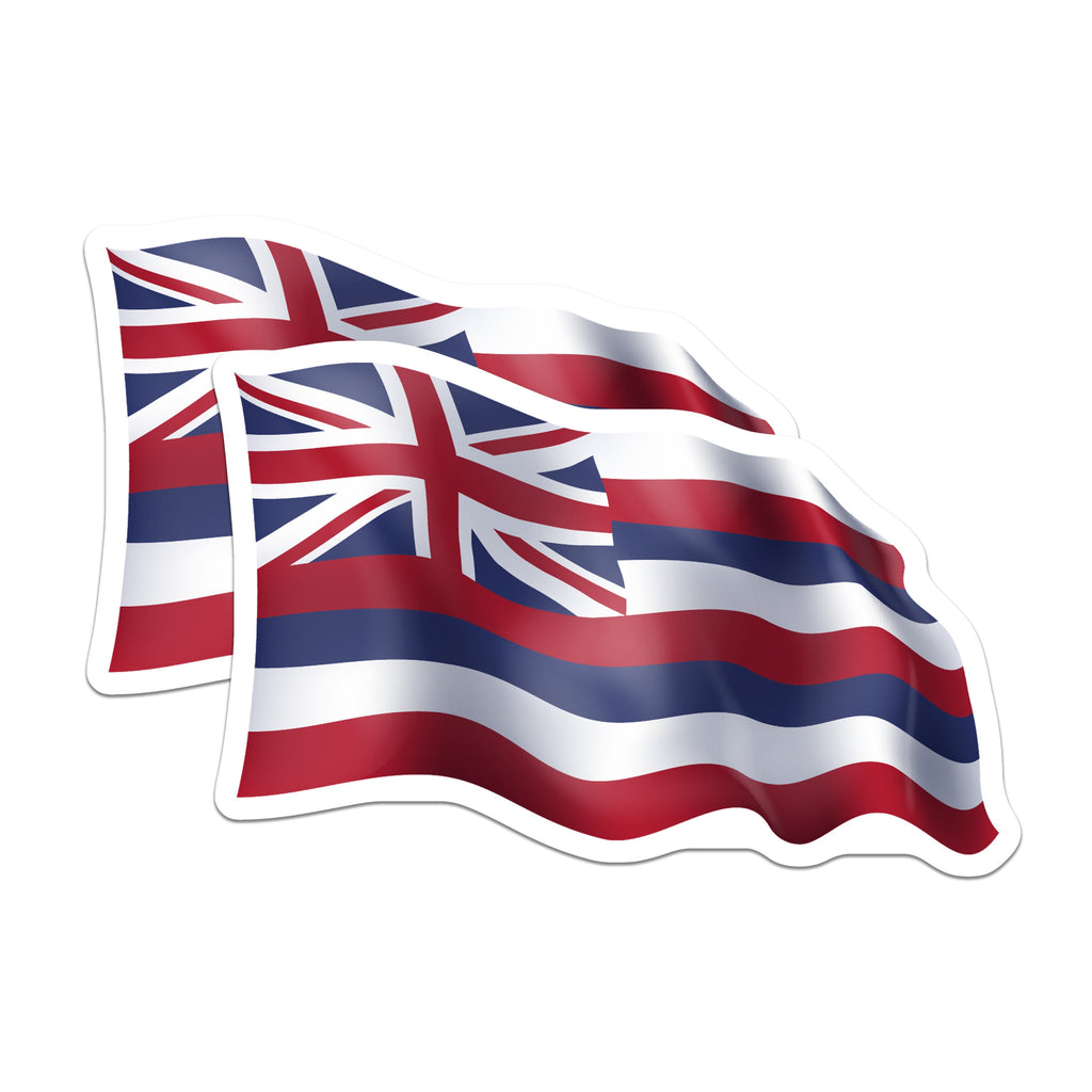 (2 Pack) Hawaiian Flag Magnets - USA State Pride Magnet - Island Souvenir - Home Kitchen Refrigerator Locker Decor - 5 Inches On Longest Side - Thick Durable Magnet - Made in USA - MAG38477