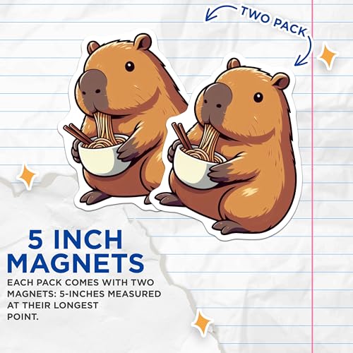 (2 Pack) Animal Lover Decor Magnet - Adorable Kitchen Accessories - 5" On Longest Side - Sticks to Smooth Flat Surfaces - Made in USA - MAG9909