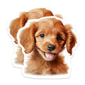 (2 Pack) Golden Retriever Puppy Magnets - Adorable Dog Decor - Refrigerator Locker Decor - 5 Inches On Longest Side - Thick Durable Magnet - Made in USA - MAG24463