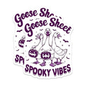 (2 Pack) Goose Sheet Stickers - Spooky Vibes Stickers - Cute Halloween Stickers - 5" On Longest Side - Sticks to Smooth Flat Surfaces - Made in USA - BMCS5941