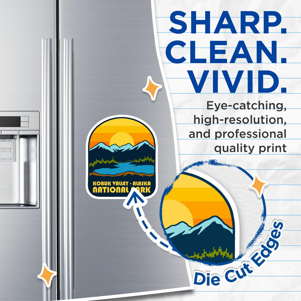 (2 Pack) Kobuk Valley Magnets - Alaska National Park Decoration - Travel Magnets for Fridge - 5" On Longest Side - Premium Magnet - for Cars, Refrigerators, Toolboxes, Lockers - Made in USA - MAG17360