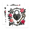 (2 Pack) Dark Romance Rose Magnets - Gothic Heart Lock Key Decor - Victorian Aesthetic Fridge Art - Unique Love Token - 5 Inches On Longest Side - Thick Durable Magnet - Made in USA - MAG37995