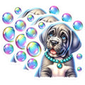 (3 Pack) Puppy Dog Decals - Cute Bubbles - Pet Lover Stickers - 3 Inches On Longest Side - Easy Peel & Apply - Made in USA - 3MCS8389