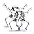 (2 Pack) Dancing Skeleton Magnets - Halloween Dance Decor - Spooky Skeleton Decorations - 5" On Longest Side - for Cars, Fridges, Toolboxes - Made in USA - MAG6990