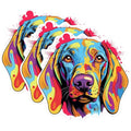 (3 Pack) Colorful Dog Decals - Laptop Decals - Vibrant Dog Art - 3 Inches On Longest Side - Easy Peel & Apply - Made in USA - 3MCS0847