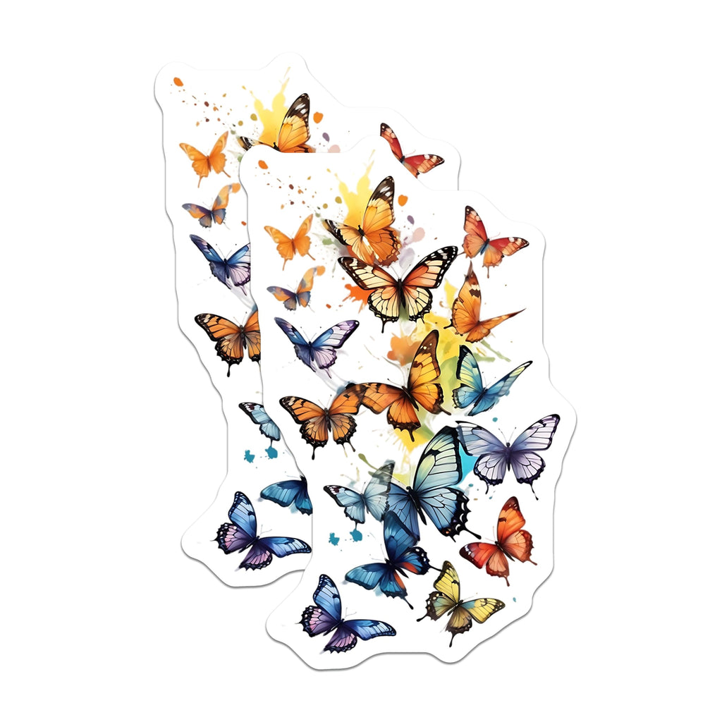 (2 Pack) Butterfly Magnets - Colorful Butterflies - Fridge Magnets - 5" On Longest Side - Premium Magnet - for Cars, Refrigerators, Toolboxes, Lockers - Made in USA - MAG15966