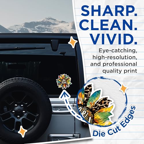 (2 Packs) Be Kind Sunflower Stickers - Positive Inspiring Motivating Decals - 5 Inches On Longest Side - Premium Vinyl Decal - Sticks to Any Smooth Flat Surface - Made in USA - BMCS2506