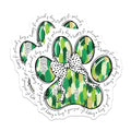 (2 Pack) St Patrick's Day Paw Print Stickers - Dog Lover - Festive Holiday Decoration - 5" On Longest Side - Sticks to Smooth Flat Surfaces - Made in USA - BMCS8623
