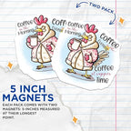 (2 Pack) Coffee in The Morning Magnets - Evening Coffee - Coffee at Supper Time Magnets - 5" On Longest Side - for Cars, Fridges, Toolboxes - Made in USA - MAG4359