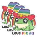 (3 Pack) Frog Pride Decals - Rainbow Cowboy Hat - Love for All Decals - 3 Inches On Longest Side - Easy Peel & Apply - Made in USA - 3MCS0889