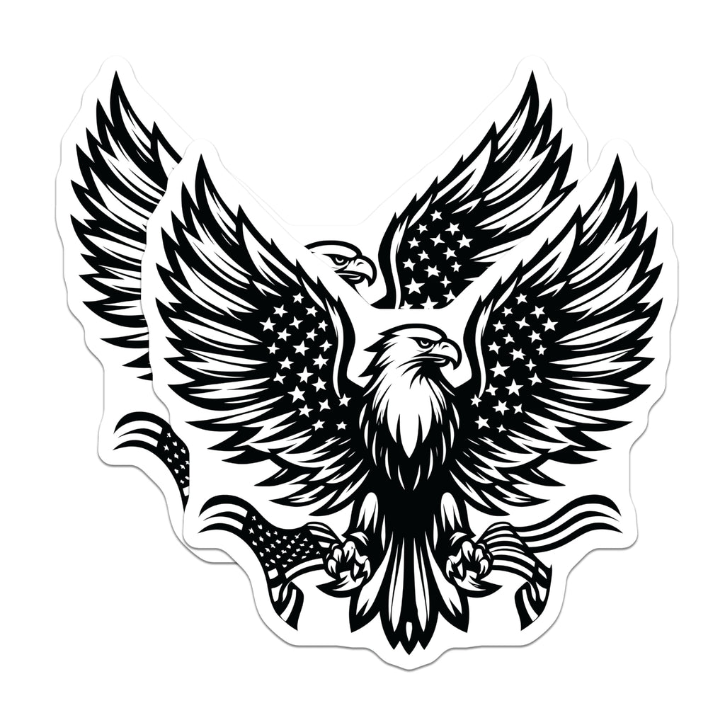 (2 Pack) Eagle Magnets - American Flag Decor - Patriotic Refrigerator Magnets - 5" On Longest Side - Premium Magnet - for Cars, Refrigerators, Toolboxes, Lockers - Made in USA - MAG16556