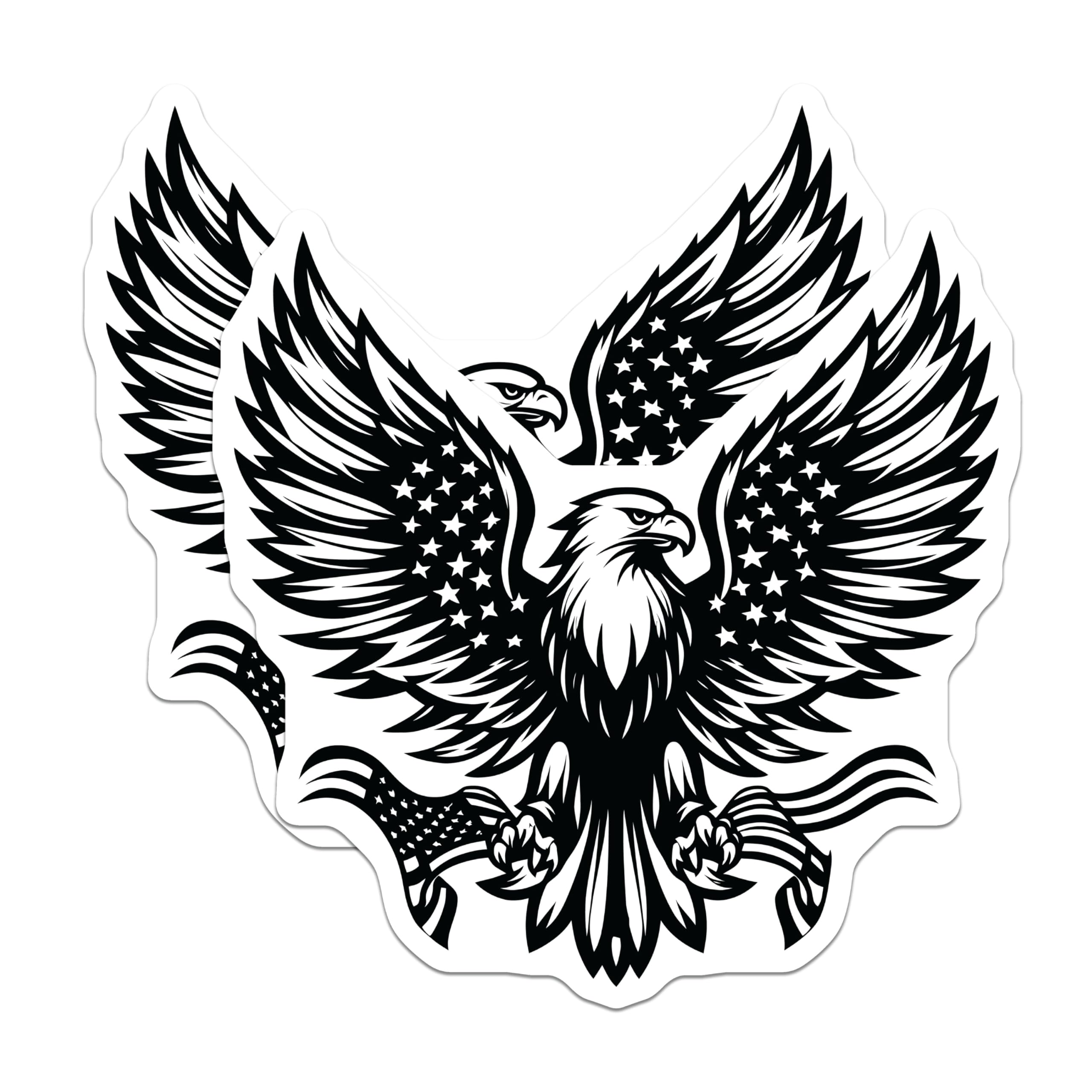 (2 Pack) Eagle Magnets - American Flag Decor - Patriotic Refrigerator Magnets - 5" On Longest Side - Premium Magnet - for Cars, Refrigerators, Toolboxes, Lockers - Made in USA - MAG16556