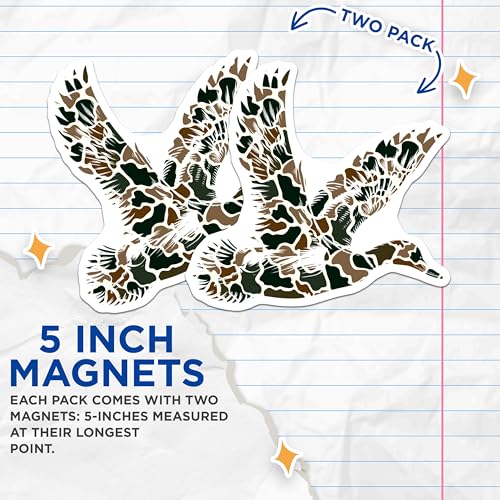(2 Pack) Duck Hunting Magnets Magnets - Wildlife Enthusiast - Rustic Cabin Decor - 5" On Longest Side - Made in USA - Sticks to Refrigerators & Metal Surfaces - MAG8716