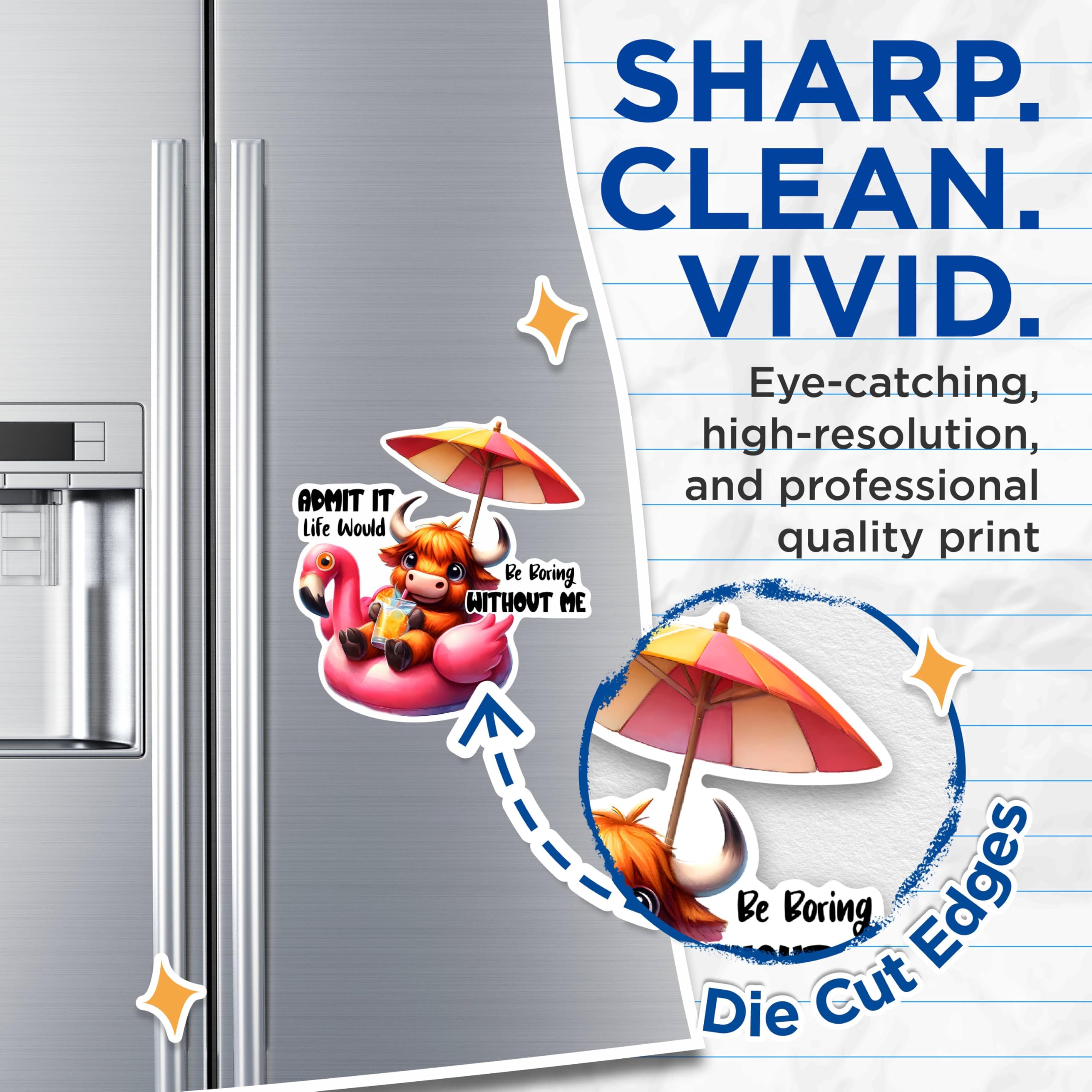 (2 Pack) Admit It Life Would Be Boring Without Me Magnets - Cute Animal Magnet Set - Fun Fridge Magnets for Friends- 5" On Longest Side - for Fridges, Toolboxes, Cars - Made in USA - MAG2927